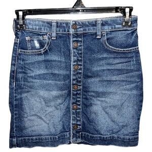 Hollister Jean Skirt Women’s Size 5-27W Blue High-Rise Vintage Stretch